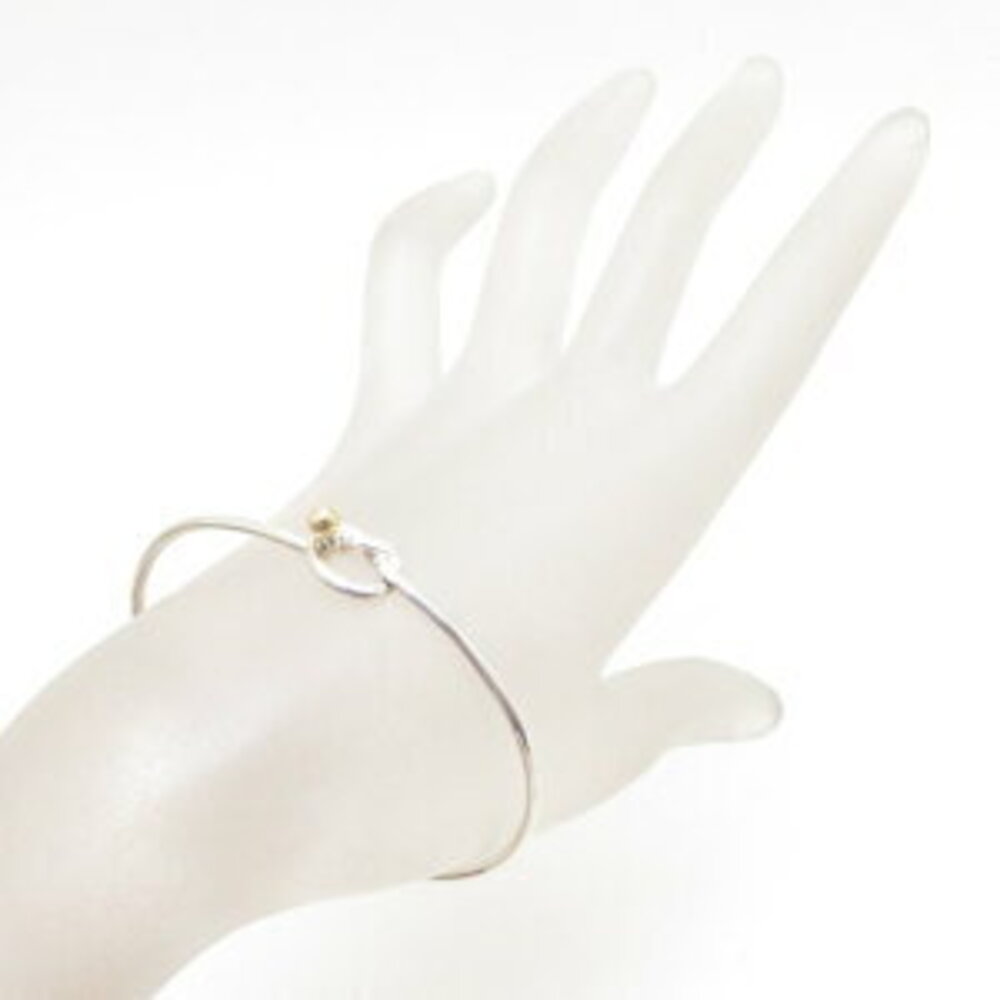 TIFFANY Hook Eye Bangle Silver Yellow Gold Bracelet